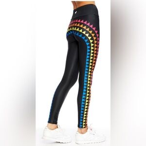 Goldsheep Black Leggings with Rainbow Triangles